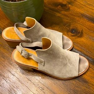 Rag & Bone sling back, open toe mules